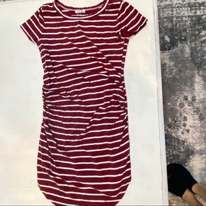Bundle of 2 striped maternity dresses, ruched